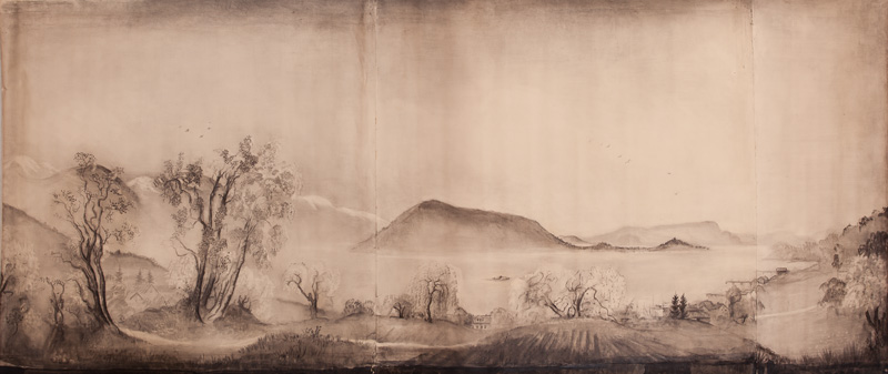 1163 Utsikt mot fjorden (163x369cm)